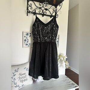 ANDREE BY UNIT Black Sequin Mini Dress